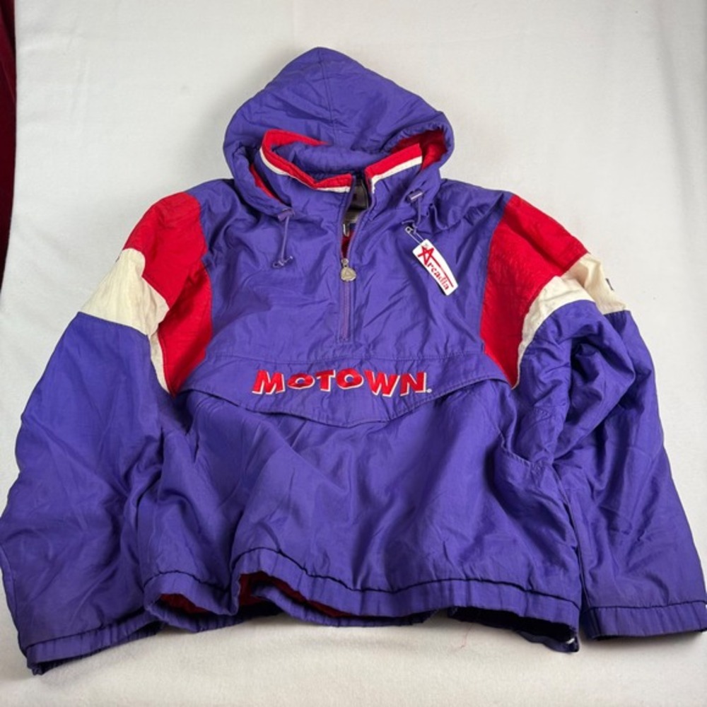 Motown Cafe New‎ York Vintage 90s Colorblock Windbreaker Jacket Purple XXL
